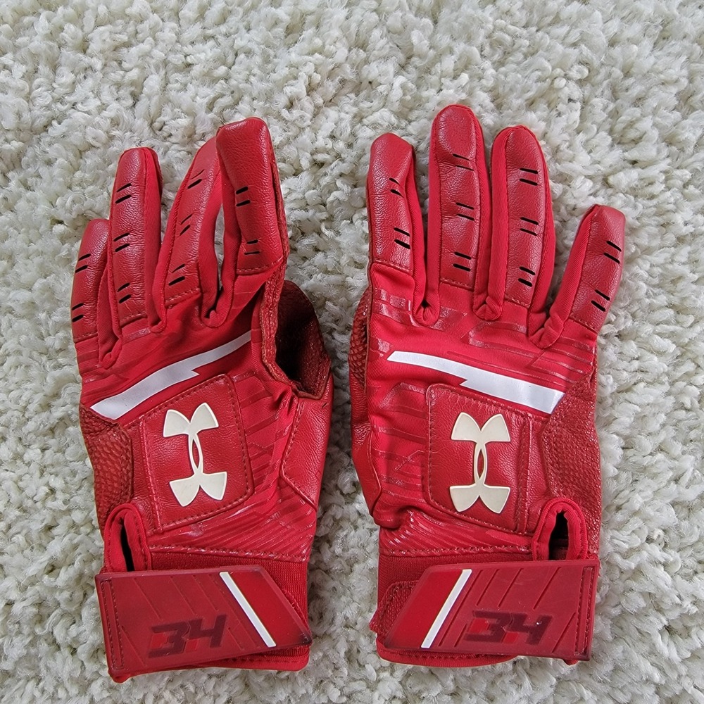 UNDER ARMOUR "Harper Hustle 34"‎ Baseball Batting Gloves Youth Size